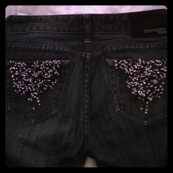 Express sparkly pocket jeans