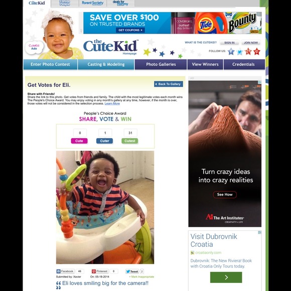 Not selling!! Please vote for my son!!