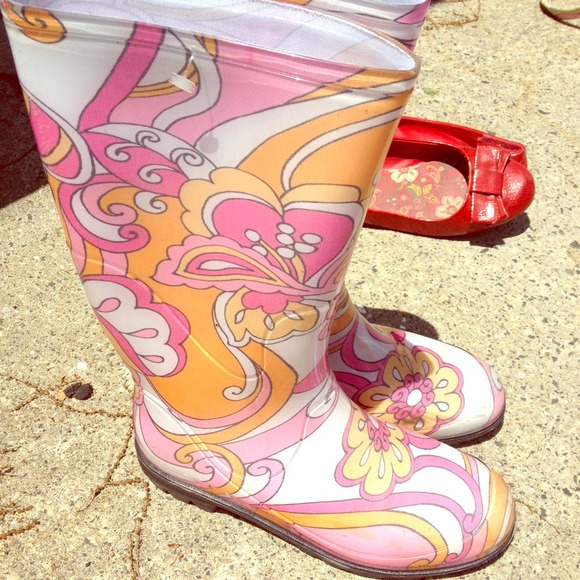 Pink Paisley Rainboots