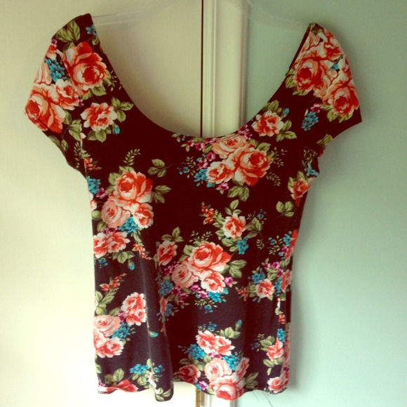 Black Floral Top