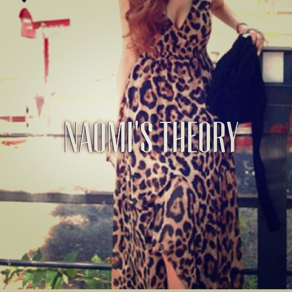 Leopard hi low maxi dress