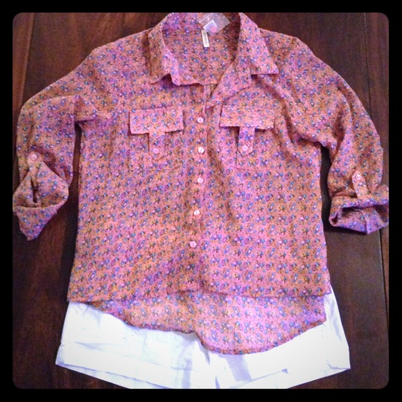 High-low Pink Floral Blouse🌺