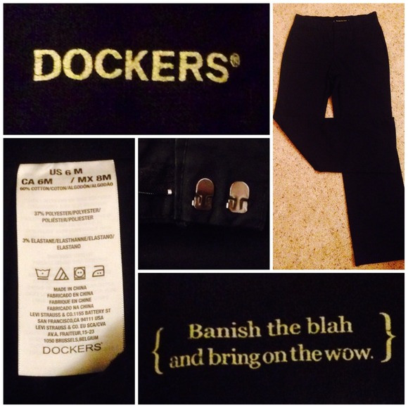 WOMEN'S DOCKERS BLACK SLACKS SIZE 6M