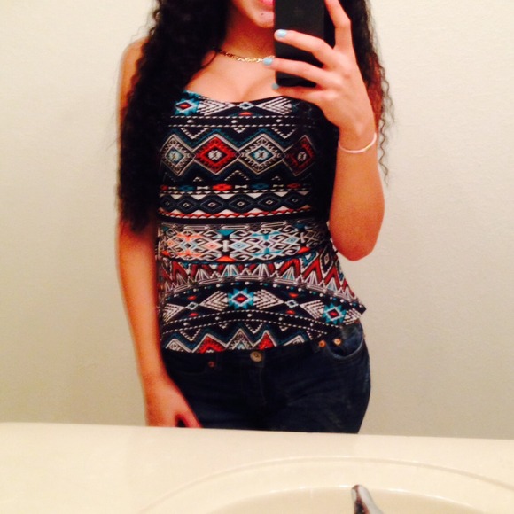 Strapless tribal shirt :)