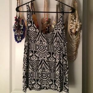 Tribal black and white H&M tank top blouse