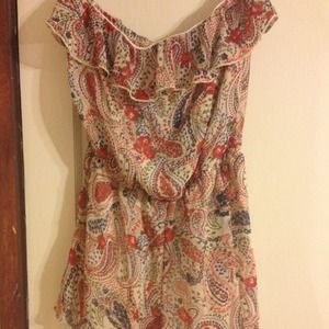 Paisley Print Romper (White)
