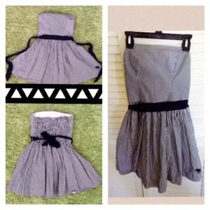 Abercrombie&Fitch Strapless Dress -Blue&white