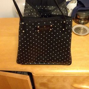 Kate Spade purse. Black with white polka dots