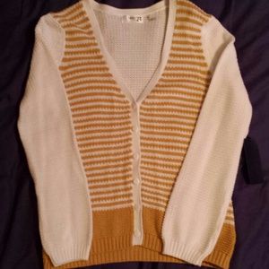Yellow and white sweater