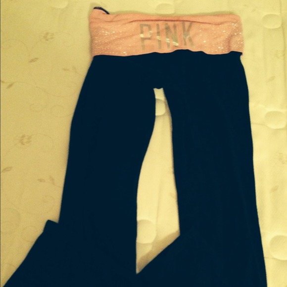 Pink Victoria secret diamond boot cut yogas