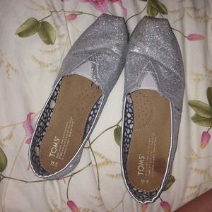 Silver Glitter TOMS