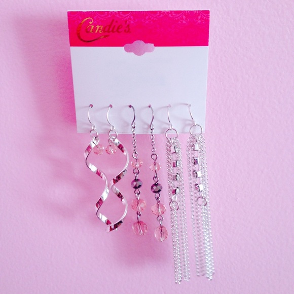 NWT Silver and pink earring bundle