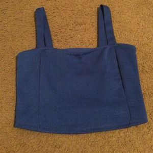 Royal blue crop top with cut outs