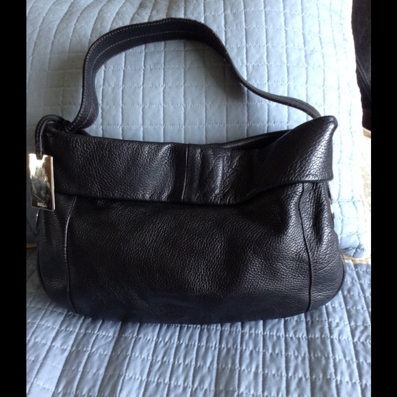 Furla black leather handbag