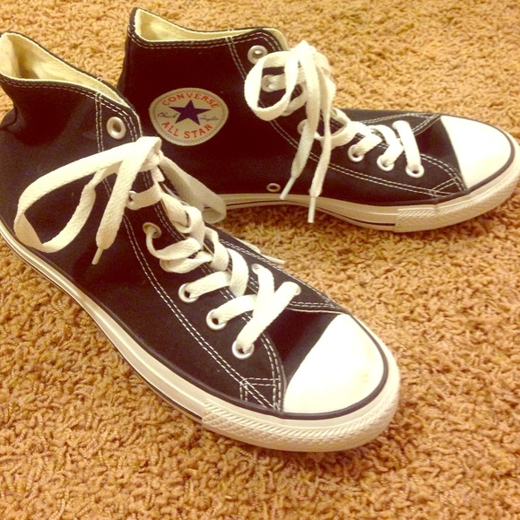 Hightop black Converse, worn once!