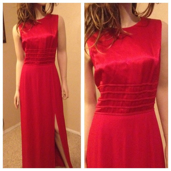 Elegant red evening gown