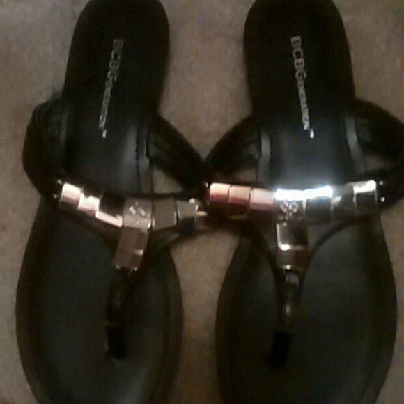 Bcbg leather flip flops