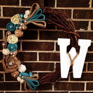 Custom handmade burlap wreath