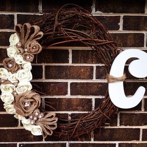 Handmade Custom burlap wreath