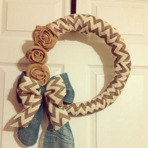 Handmade burlap wreath