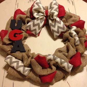 Handmade GA bulldog wreath
