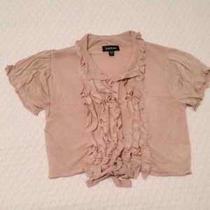 Bebe 🎀 baby pink ruffled crop top!!