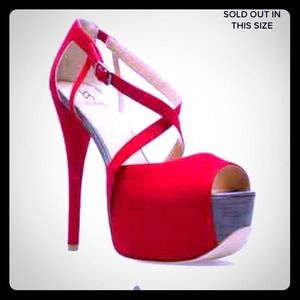 High heeled shoes