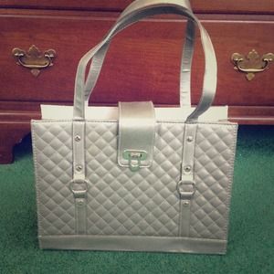 Silver traveling filing bag NWOT