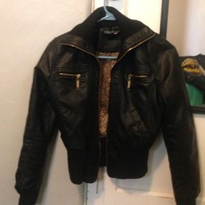 Black leather jacket