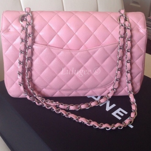 💯Auth CHANEL Rose Pink Medium Caviar Double Flap - Picture 2 of 4