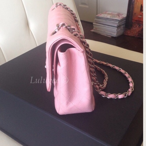 💯Auth CHANEL Rose Pink Medium Caviar Double Flap - Picture 4 of 4