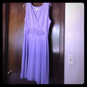Lavender sleeveless stretch dress.