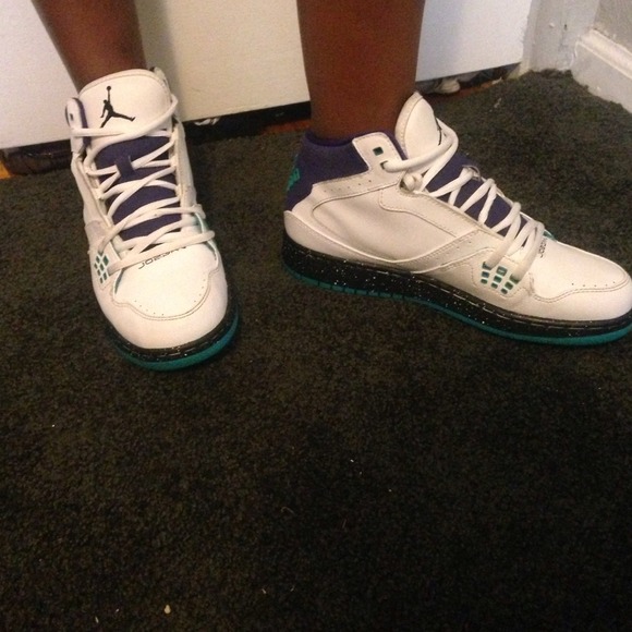 Turquoise purple and white air Jordan's - Picture 1 of 4