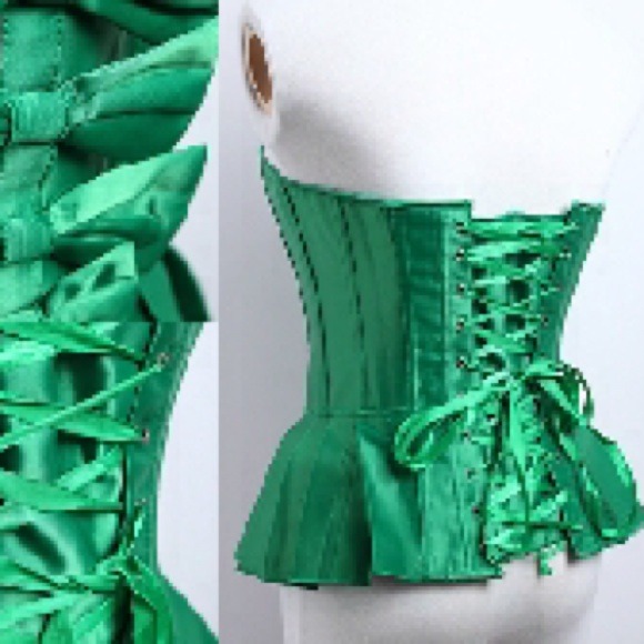 Green Peplum Corset NWOT - Picture 2 of 3