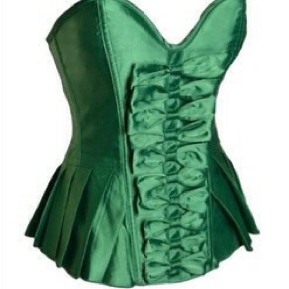Green Peplum Corset NWOT - Picture 3 of 3
