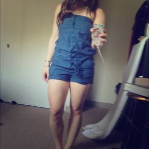 Blue tube top Romper