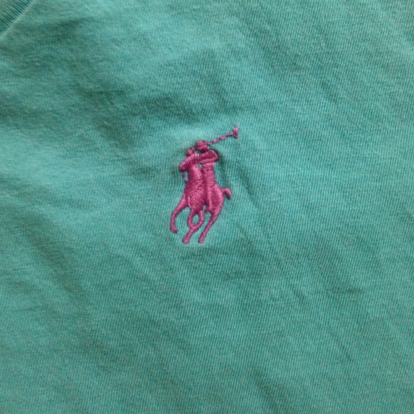 Baby Blue Polo Short Sleeved V-Neck - Picture 2 of 2