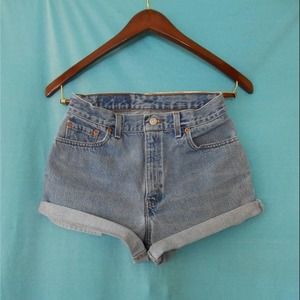 High waisted Levi's denim shorts