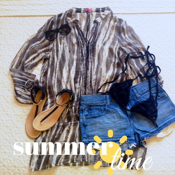 100% Silk Tiger Print Tunic