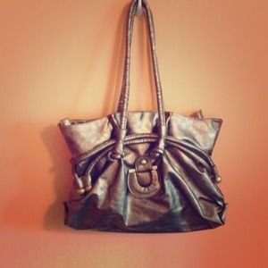 Bronze colored handbag