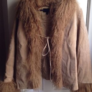 Leather and (real) fur coat