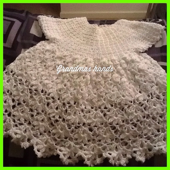 Handmade crocheted christening dress