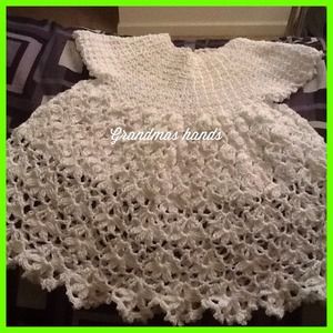 Handmade crocheted christening dress