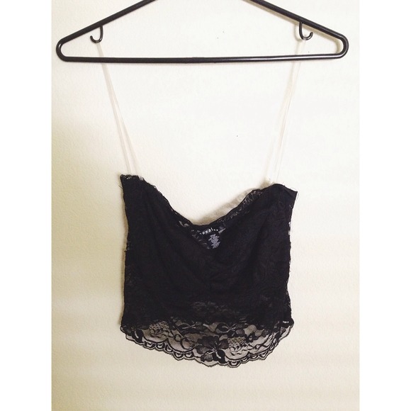 Black Lace Bralette/Crop Top