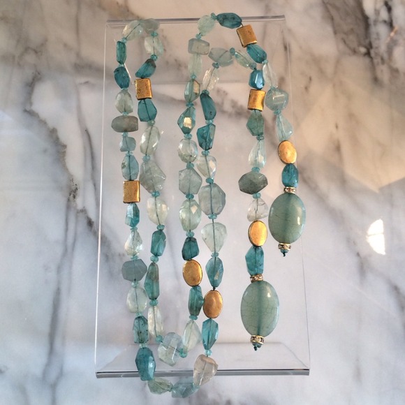 Gorgeous Aquamarine and Apatite lariat