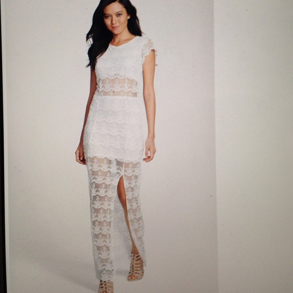 Black Swan Dresses & Skirts - REDUCED!!  Crochet overlay maxi dress