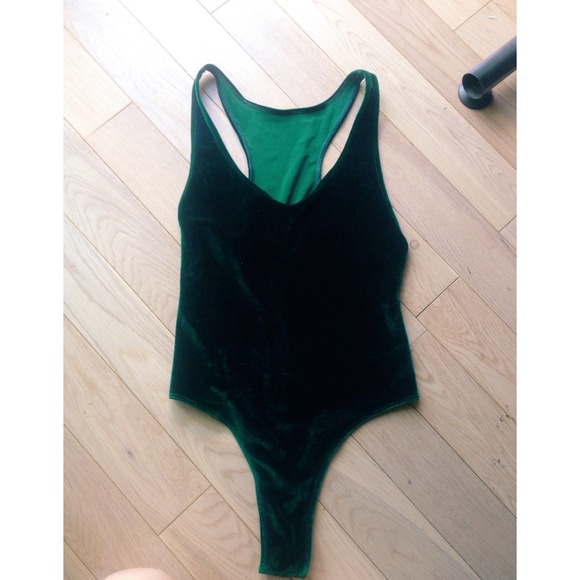AA Green velvet bodysuit