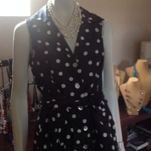 SOLD SOLD!!!Black and White Polka Dot Dress NWOT