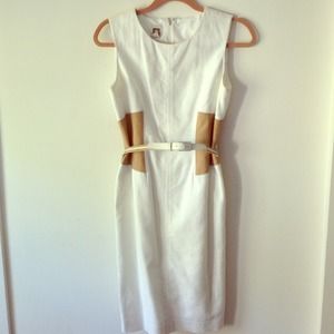 Anne Klein white and beige dress. Size 4.
