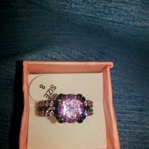 Black gold with pink cz